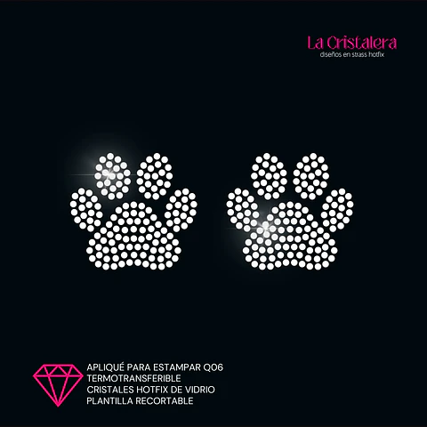 Lámina de Strass Hotfix Patitas 2 un. ss10