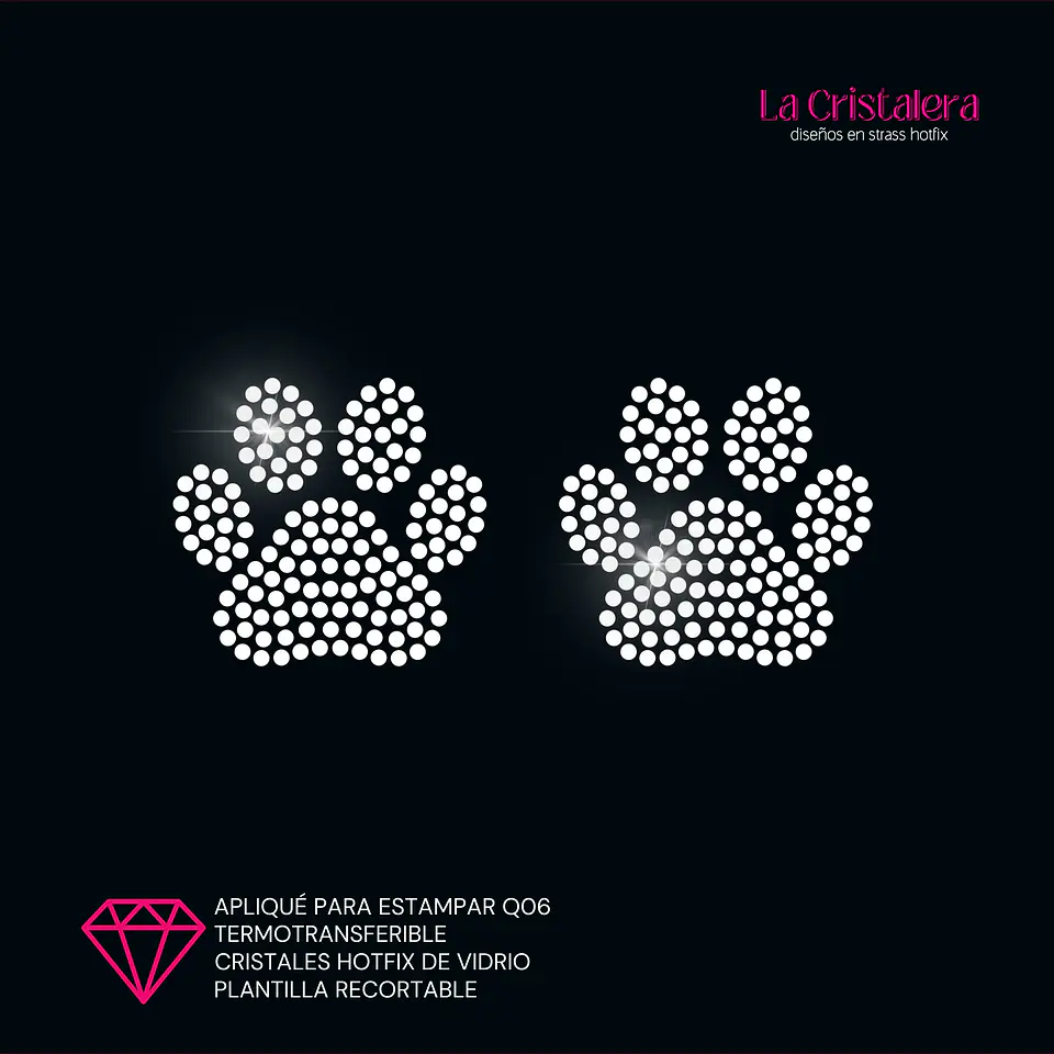 Lámina de Strass Hotfix Patitas 2 un. ss10 1