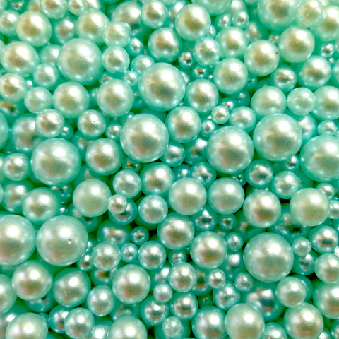 Perlas Turquesa celeste sin Agujero. Incluyen Remaches