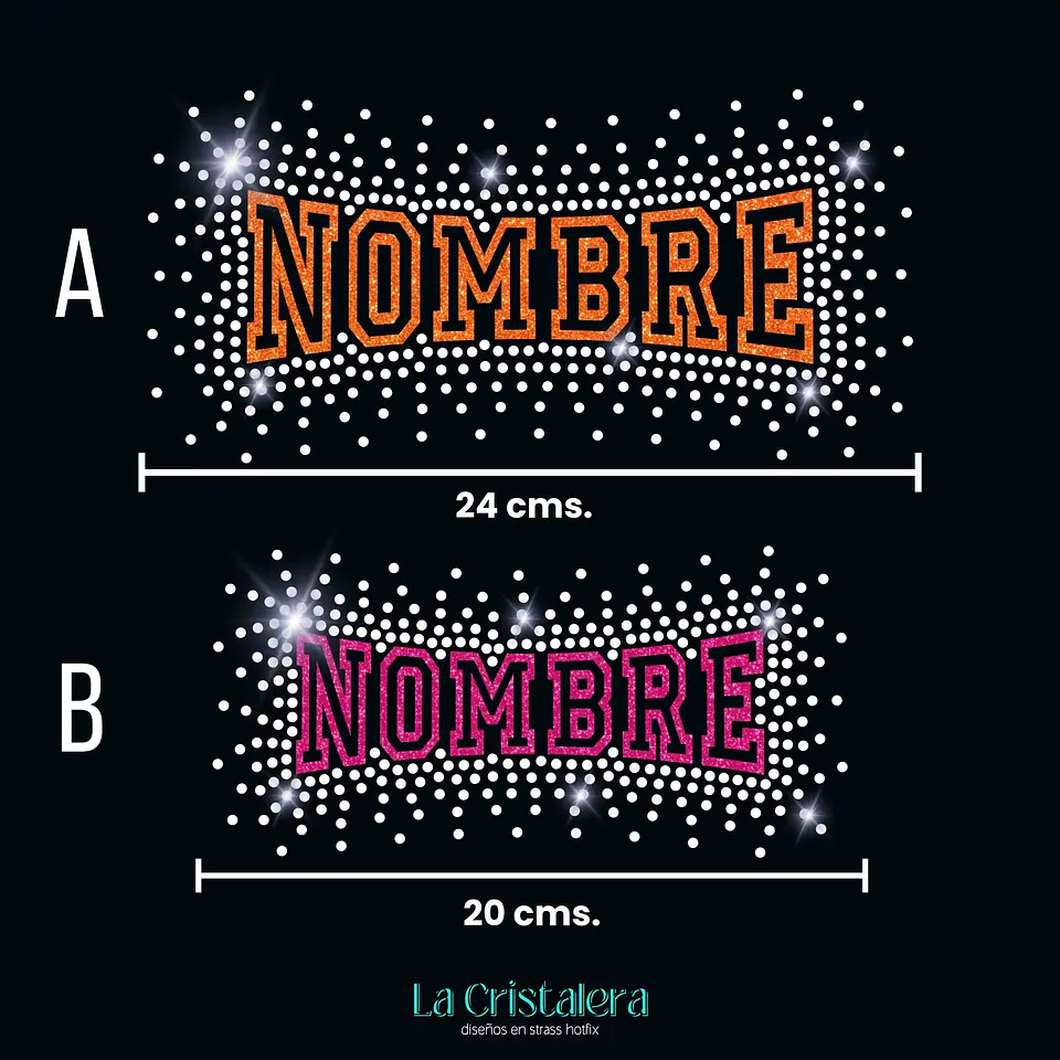 Nombre Personalizado Deportivo en Strass y Vinilo 3