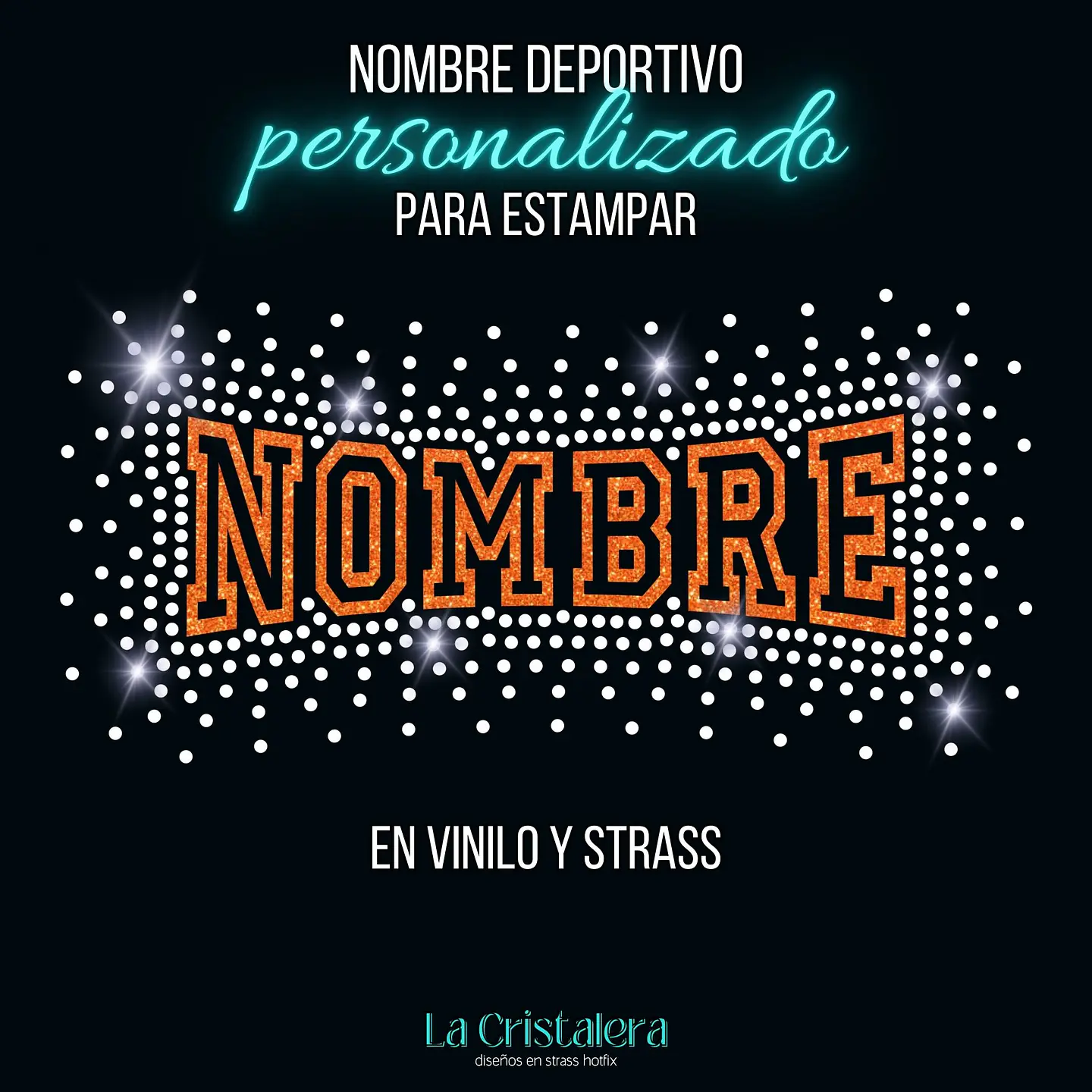 Nombre Personalizado Deportivo en Strass y Vinilo 1