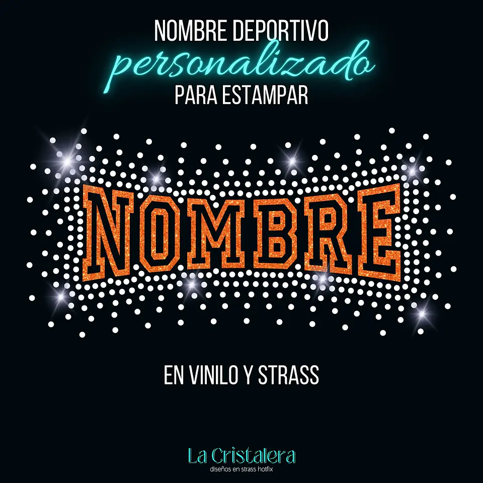 Nombre Personalizado Deportivo en Strass y Vinilo 1