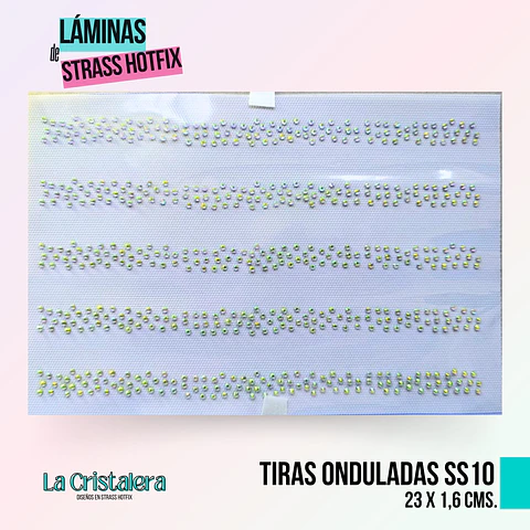 Lámina de Strass Hotfix Tiras Efecto Ondulado ss10