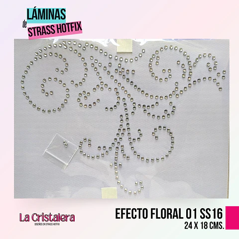 Lámina de Strass Hotfix - efecto floral 01 - ss16