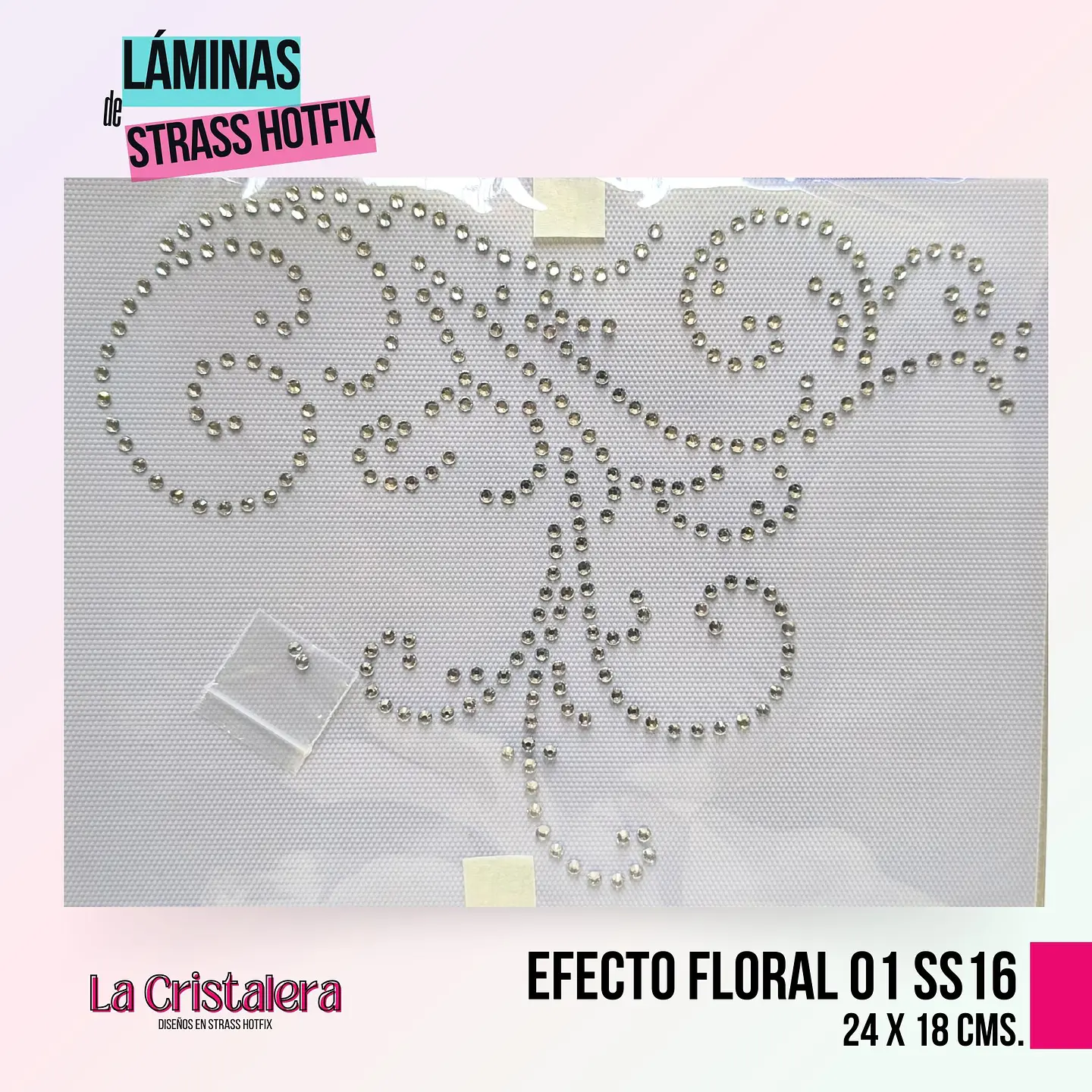 Lámina de Strass Hotfix - efecto floral 01 - ss16 1