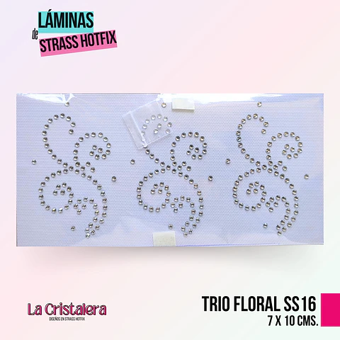 Lámina de Strass Hotfix - Trio Floral - ss16