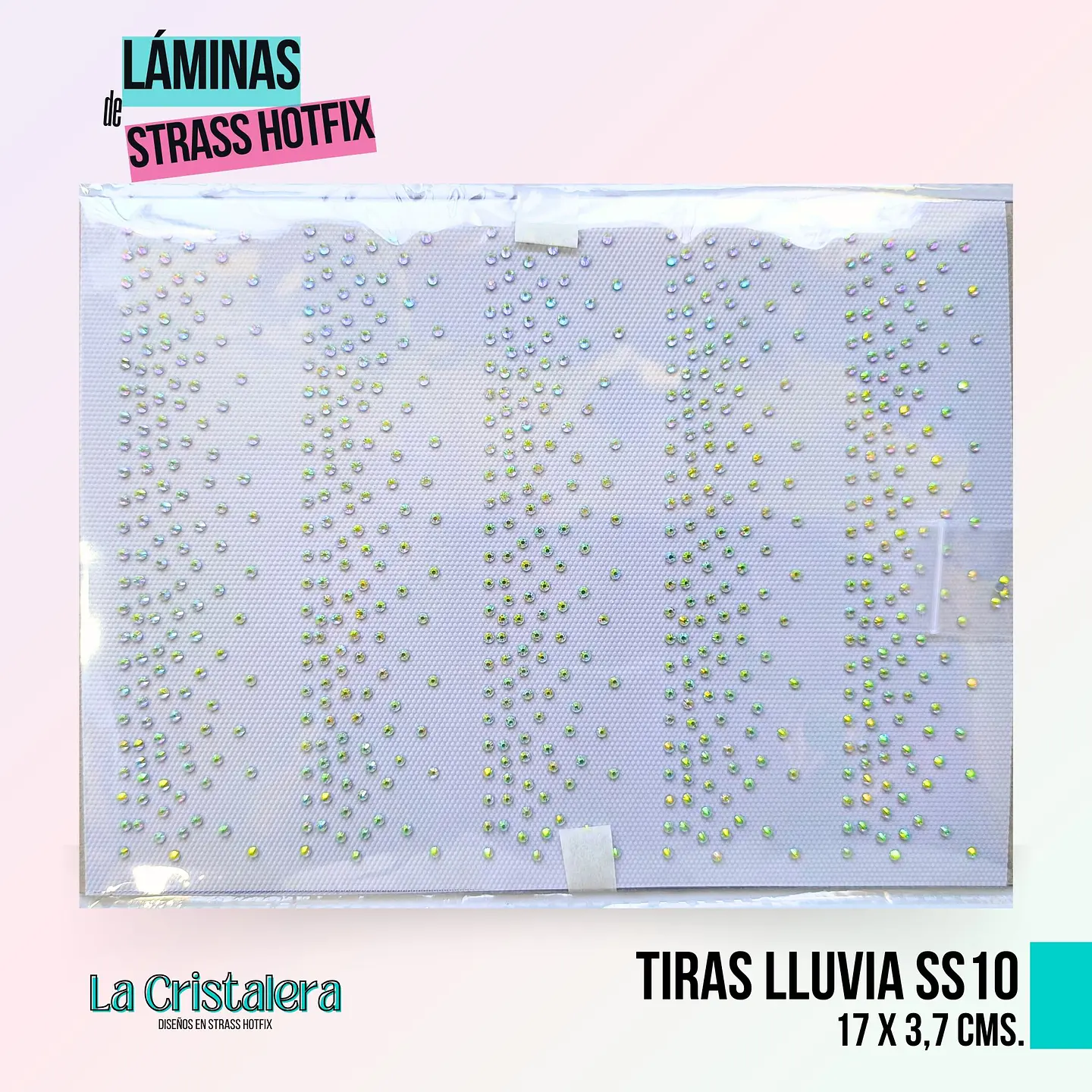 Lámina de Strass Hotfix Tiras Efecto lluvia ss10 1
