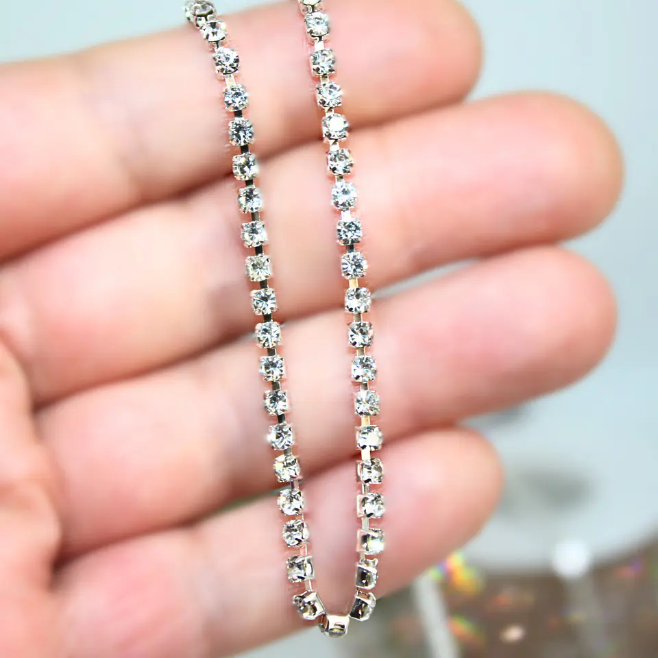 Cadena Strass Ss12 Base Plateada Soutage 4