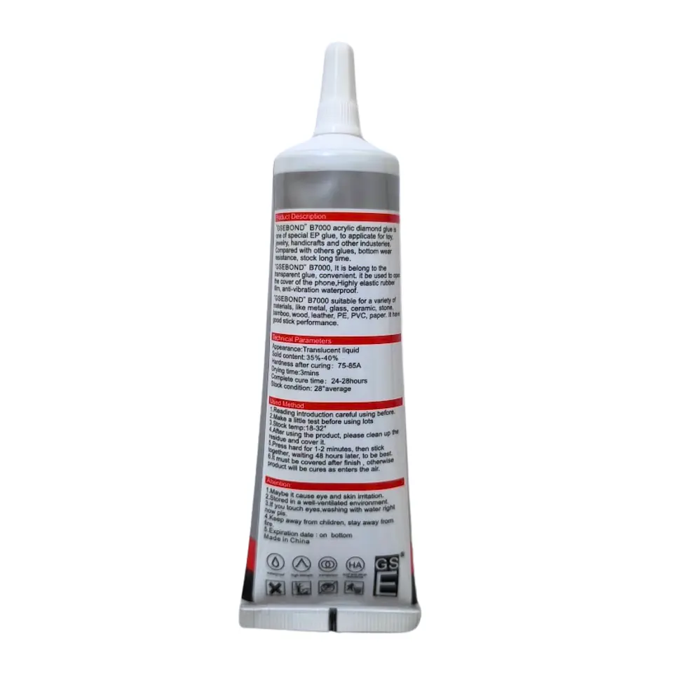 Pegamento B7000 Transparente Cristales Strass Y Manualidades - 50ml. 3