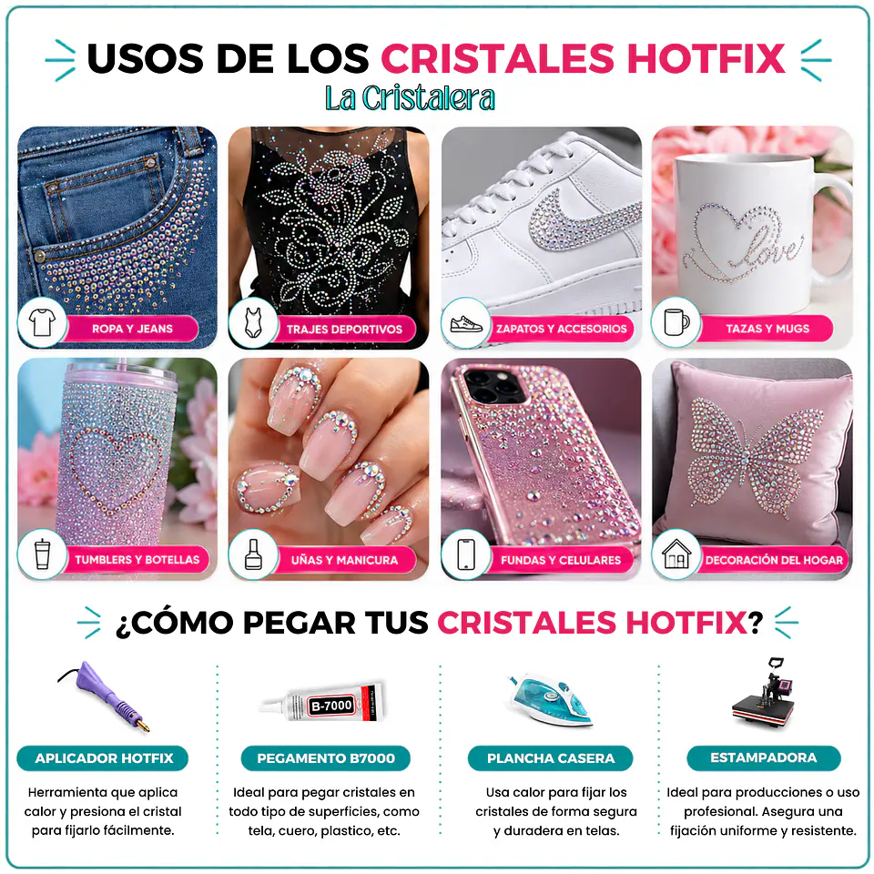 Cristales Strass Hotfix Light Siam (rojo) Premium AAAA 5