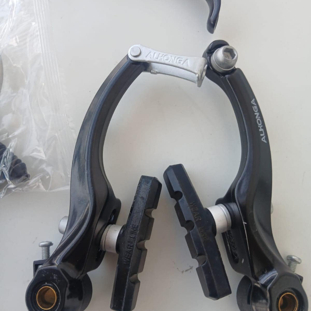 Conjunto de frenos V-Brake Par de herraduras Alhonga y Manillas AVID FR5 3