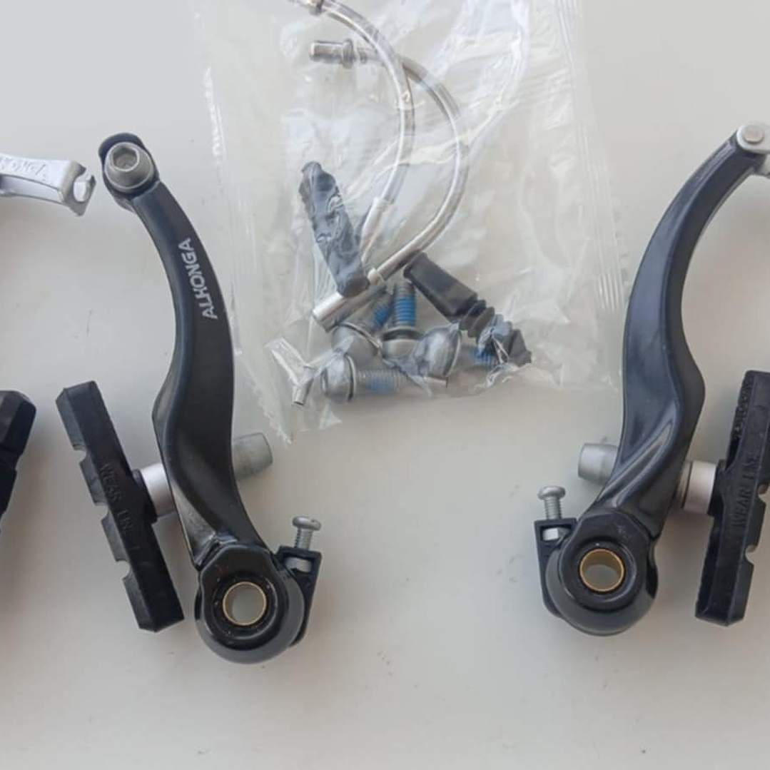 Conjunto de frenos V-Brake Par de herraduras Alhonga y Manillas AVID FR5 7
