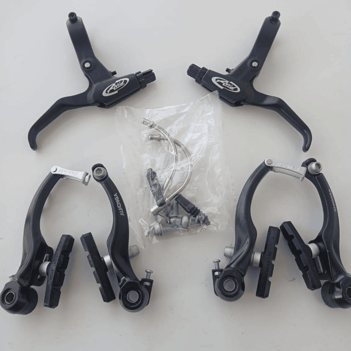 Conjunto de frenos V-Brake Par de herraduras Alhonga y Manillas AVID FR5 4
