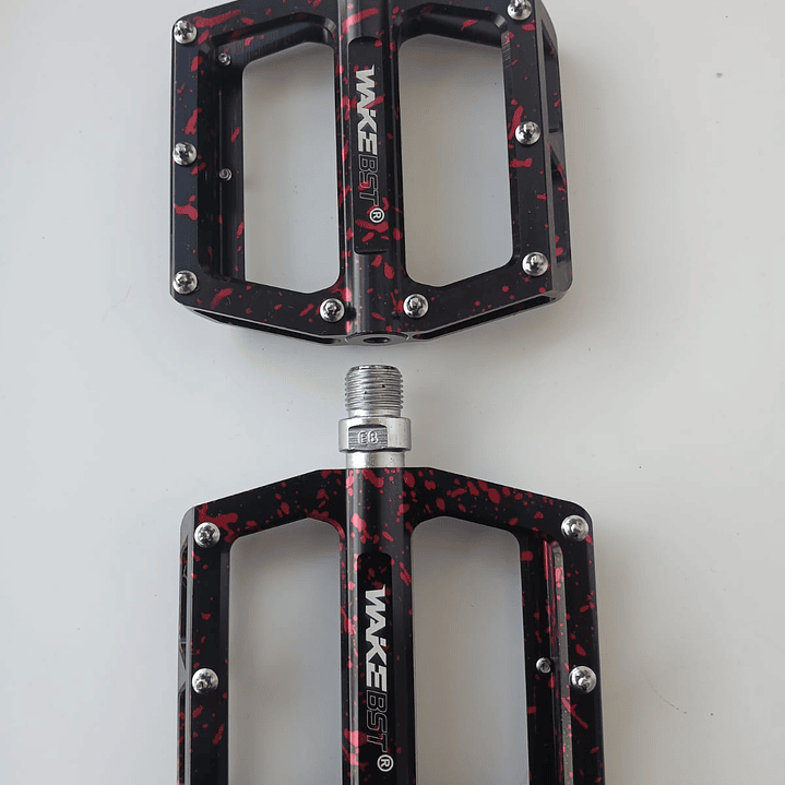 Pedal WAKE de Aluminio, Sellados, Eje de cromo, pines de acero intercambiables 8