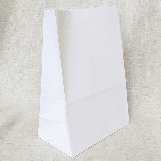 Sacos de Papel Blanco Delivery 24 x 34 x 13 cms. 50 unidades