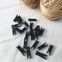 Pinzas de madera - Color Negro