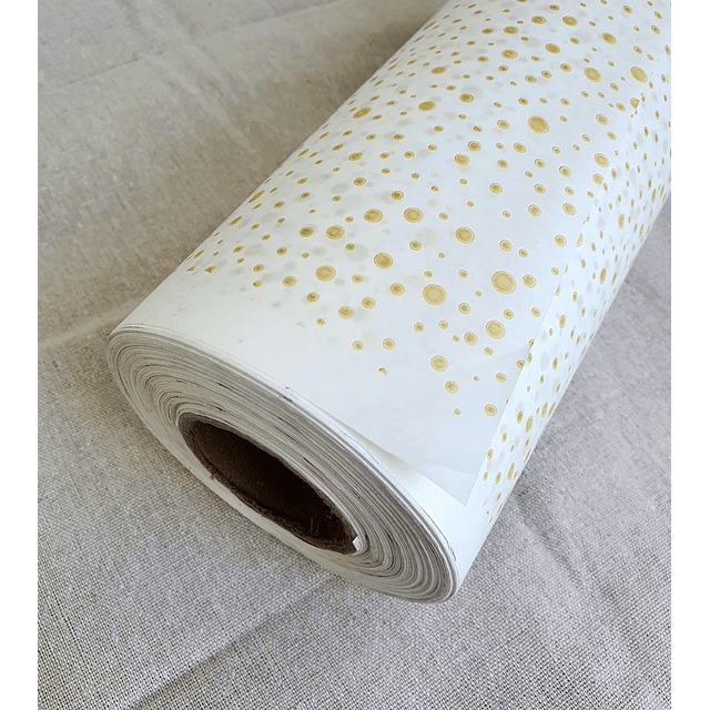 Rollo de Papel 50 grs. Lunares Dorados 80 cms.