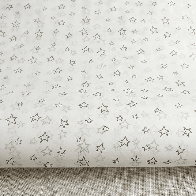 Papel Seda Estrellas Gris 1000 pliegos 25 x 75 cms