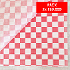 1000 hojas Papel Antigrasa Ajedrez Rojo 30 x 30 cms.