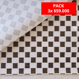 Papel Antigrasa Ajedrez Negro 1000 hojas 30 x 30 cms.