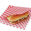 Saco Sandwich Papel Antigrasa Blanco y Rojo 18 x 18 cms 500 unidades