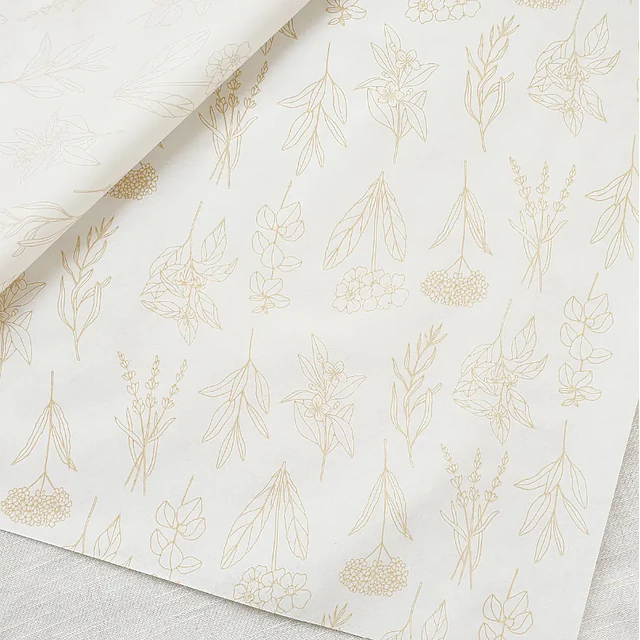 Papel Seda Flores Doradas 250 pliegos 77 x 90 cms