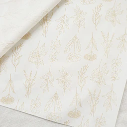 Papel Seda Flores Doradas 25 pliegos 77 x 90 cms