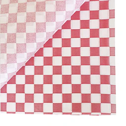 1000 hojas Papel Antigrasa Ajedrez Rojo 30 x 30 cms.