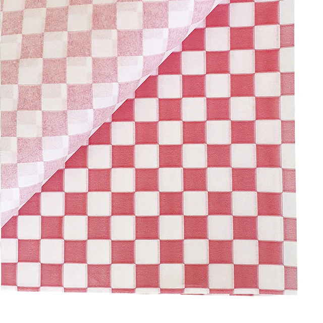 1000 hojas Papel Antigrasa Ajedrez Rojo 30 x 30 cms.