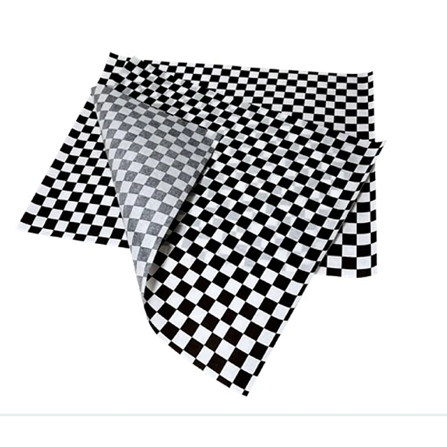 1000 hojas Papel Antigrasa Ajedrez Negro 30 x 30 cms.