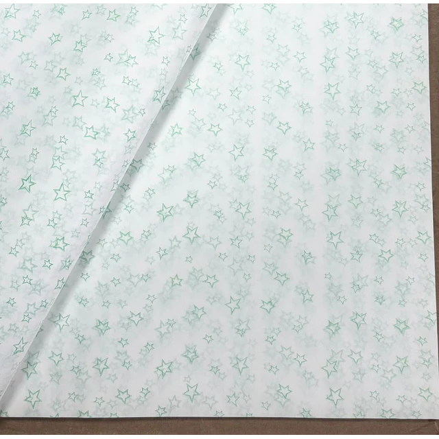 Papel Seda Estrellas Verdes 1000 pliegos 25 x 75 cms