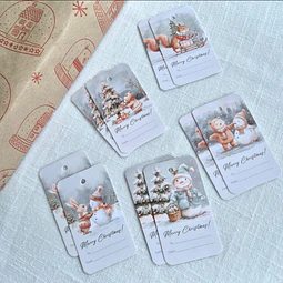 Tags de regalo Navidad Ilustracion Animales
