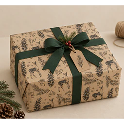 Papel Kraft Ciervo Navidad 100 pliegos 80 x 100 cms