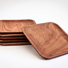 Set de 6 platos cuadrados de madera de Raulí