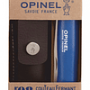 Cuchillo Opinel Azul 8 cms + Funda Cuero