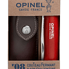 Cortapluma  Opinel Rojo 8 cms + Funda Cuero
