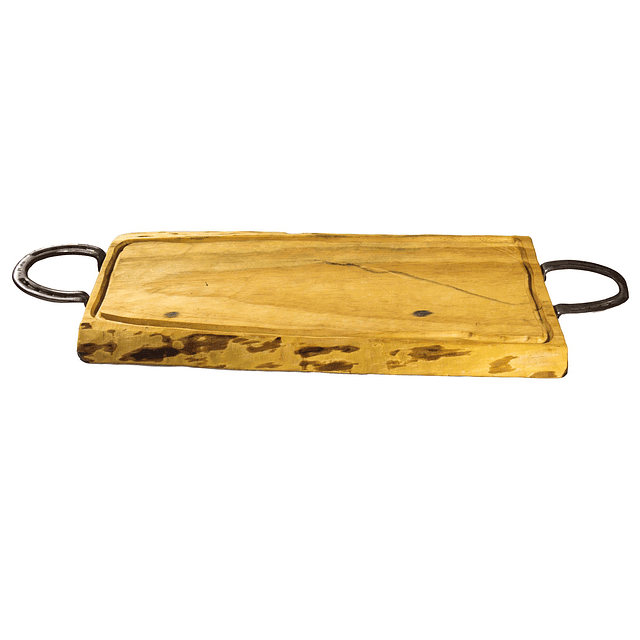 Tabla para asado  de madera nativa con 2 herraduras