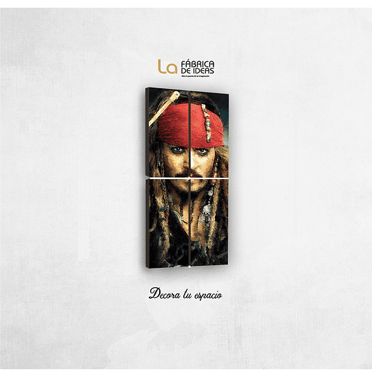 Cuadro Jack Sparrow 1 metro de alto x 50 de ancho