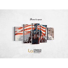 Cuadro Capitan America Bandera USA Tamaño 110 x 59