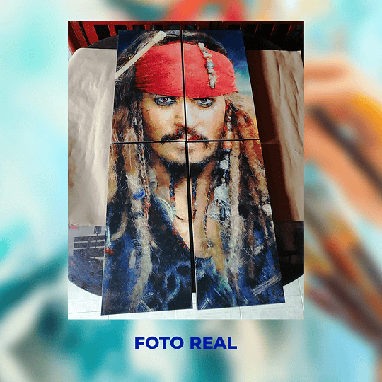 Cuadro Jack Sparrow 1 metro de alto x 50 de ancho