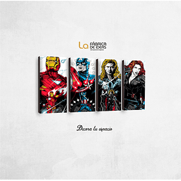 Cuadro Avengers  set de 4 