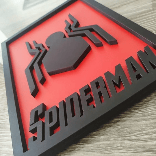 Cuadro de Spiderman en 2D MDF de 9 MM  Logo en acrilico de 3 mm