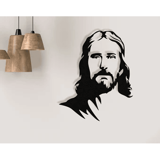 Jesucristo en alto relieve Material acrilico de 3 mm negro