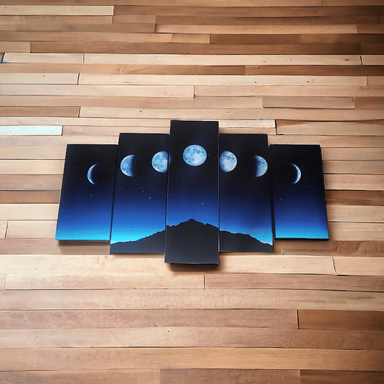 Cuadro Paisaje Fases de la Luna  tamaño 110 x 59 