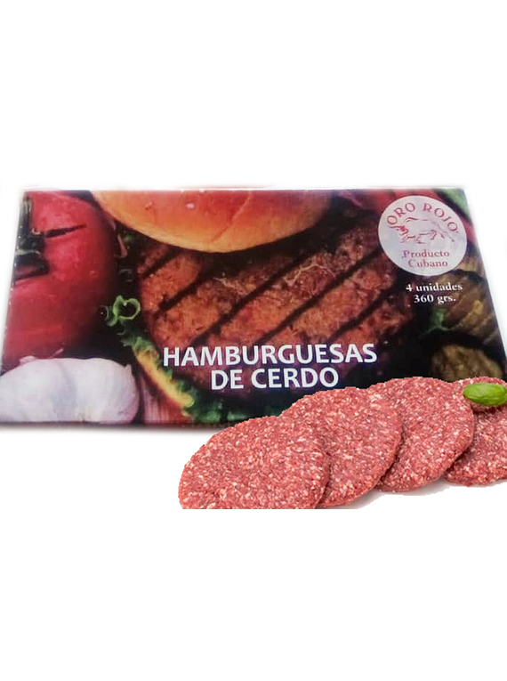 Hamburguesas de Cerdo - Caja -  4 Unidades  360 gr