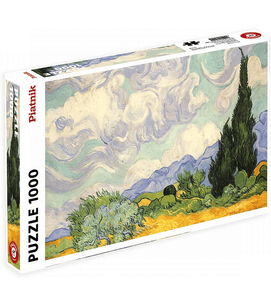 Puzzle 1000 Pcs - Van Gogh Wheat Field with Cypresses Piatnik