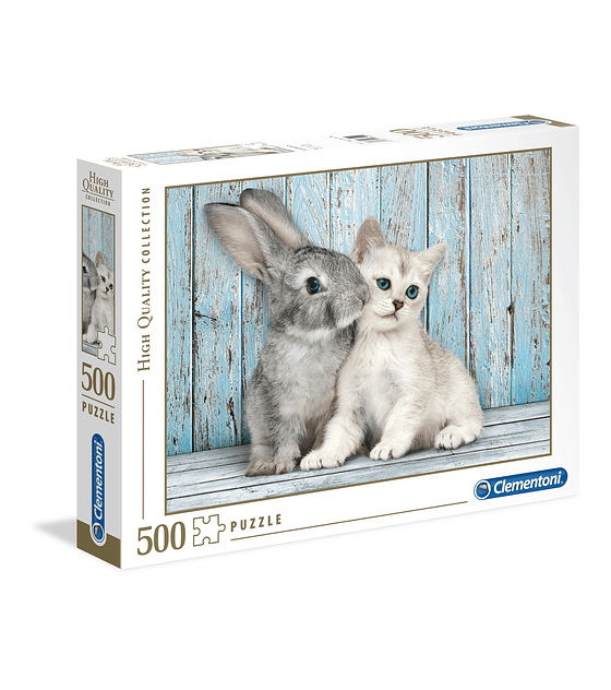 Puzzle 500 Pcs - Cat And Bunny Clementoni