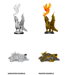 Figura D&D Gold Dragon Wyrmling & Small Treasure Pile