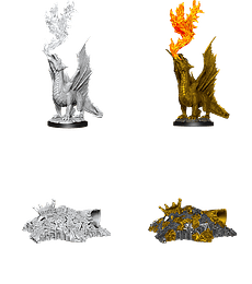 Figura D&D Gold Dragon Wyrmling & Small Treasure Pile