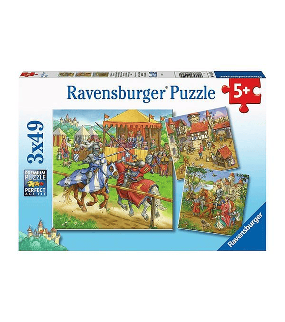 Puzzle 3x49 Caballeros de la Edad Media - Ravensburger